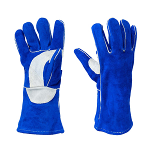 Guantes de Soldadura Industriales de Cuero Vacuno Reforzado con Doble Palma, Protección de Seguridad para el Trabajo, Hechos en Pakistán - Product Image 1