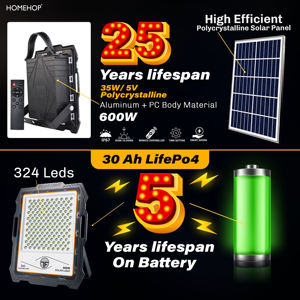 Lámpara Solar para Exteriores Homehop, Impermeable, 600W, 324 LED, para Pared, Balcón, Jardín, Camino, Automática con Control Remoto LightPro - Product Image 2