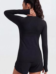 Wholesale Womens <b>Long</b> <b>Sleeve</b> Yoga <b>Tops</b> Custom Sportswear OEM ODM Factory Breathable <b>Stretch</b> Quick Dry Moisture Skinny Fit - Product Image 4