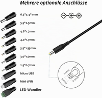 Alimentation universelle AC-DC 30W, adaptateur d'alimentation à découpage réglable 3V-12V avec port USB-A 5V 2A et 10 prises DC