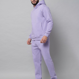 Survêtements à capuche de couleur unie, design hip-hop tendance, personnalisables, en molleton de coton biologique respirant - Product Image 2