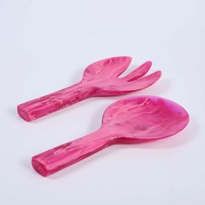Eco Friendly Handmade Resin Salad <b>Servers</b> Durable Stylish Kitchen Utensils Spoon & Fork for <b>Buffet</b> Catering Home Hotel Use - Product Image 5