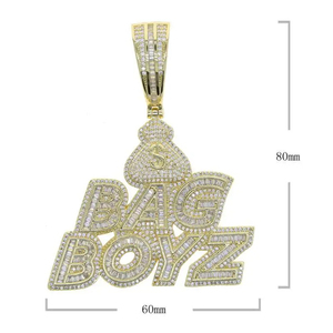 <b>Custom</b> 925 Silver Hip hop Style Full Iced Rhodium Plated Letter <b>Name</b> Baguette Moissanite Diamond Pendants Bling <b>Necklace</b> Parties - Product Image 5