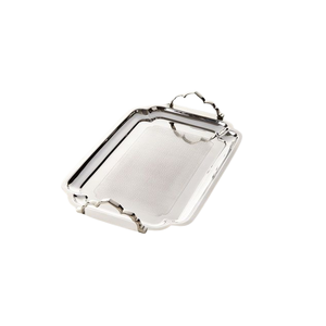 Plateau de service ovale décoratif de luxe avec poignée en forme de nœud pour la maison et les restaurants, pour servir des collations et des boissons - Product Image 4