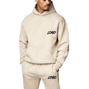 Sweat à capuche et pantalon de survêtement unisexe coupe régulière acheter 2 pièces ensemble de survêtement de jogging décontracté pour hommes ensemble de survêtement d'hiver - Product Image 1