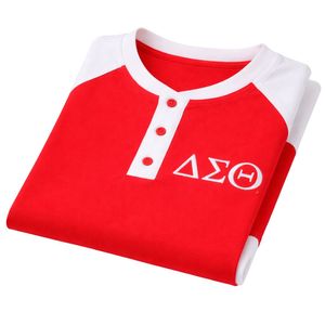 Maglietta Henley Rossa Premium Delta Sigma Theta per Donne, Vestibilità Comoda, Alta Qualità, Abbigliamento Casual per Confraternite Greche - Product Image 6