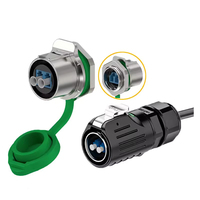 Konektor Bundar Tahan Air IP67 yang Trendi dan Tangguh, Adaptor Serat Optik Bundar Kecepatan Tinggi untuk Komunikasi Data