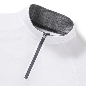เสื้อสเวตเชิ้ตผู้ชายสีดำแบบคอซิป แขนยาว สีพื้น ลำลอง ซิปปิด แห้งเร็ว ผ้าถักโพลีเอสเตอร์ - Product Image 5