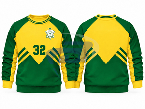 Sudadera Chi Eta Phi Sorority para mujer, sudadera raglán verde y amarilla, número 32, sudadera informal de invierno con cuello redondo de algodón y forro polar - Product Image 3