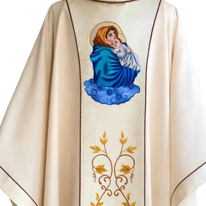 ชุดบาทหลวงสีเหลืองด้าน ผ้าโพลีเอสเตอร์ ปักลายทอง พร้อมผ้าคลุมไหล่ สวมใส่สบาย นุ่ม ทุกฤดู - Product Image 1