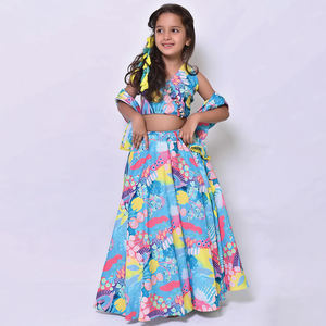 Proveedor Mayorista de Lehenga Choli para Fiestas, para Niñas de 1 a 5 Años, Conjunto de Vestido Étnico de Diseño Indio para Bodas, Precio de Venta para Exportación - Product Image 4