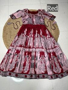 <b>Indian</b> Ethnic Wear Printed <b>Indian</b> Pakistani <b>Top</b> Dress Banarasi Style Floral Print Midi Dress for Festival Wear Fancy Kurtis - Product Image 6