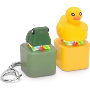 Rechargeable LED <b>Light</b>-up Quacking <b>Duck</b> and Croaking Frog Keychain Keyboard Fidget Toy Sensory Sensory Toy - Product Image 1