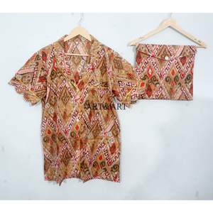 Ensembles de pyjamas courts d'été élégants et confortables pour femmes et adolescentes, en coton respirant, coupe décontractée tendance, designs et logos personnalisables - Product Image 3