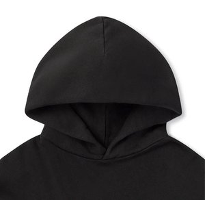 Men's Oversized Hooded <b>Sweatshirt</b> Solid <b>Black</b> Cotton French Terry Casual Pocket Hoodie Regular Fit Autumn Wear - Product Image 2