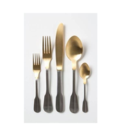 Ensemble de couverts de luxe en métal, style rétro, en titane doré, fourchettes de table pour pâtes et fruits, taille fine, style occidental
