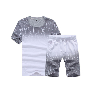 Ensemble short et t-shirt sublimé uni pour homme, style streetwear décontracté, léger, taille élastique, en maille, idéal pour l'été – Prix de gros - Product Image 3