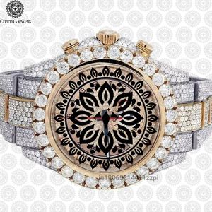 Charm Jewells Men's Luxury Stainless Steel Chronograph <b>Watch</b> With Diamond Accents Folding Clasp Analog Quartz 20mm Band - Product Image 5