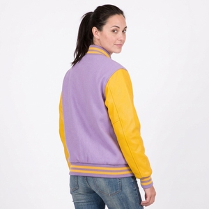 Nouvelle veste universitaire élégante pour femmes, en cuir véritable respirant et écologique, avec doublure douce, couleurs personnalisables - Product Image 3