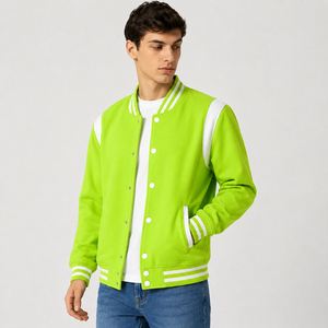 Varsity <b>jacket</b> with ribbed comfort and classic athletic styling designed for versatile wear across changing casual fashion OEM - Product Image 1