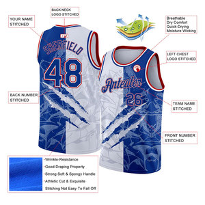 บริการ OEM ปี 2027 เสื้อบาสเก็ตบอลแบบระบายอากาศได้สำหรับทุกเพศ พิมพ์ลายแบบซับลิเมชั่นตามสั่ง  ขั้นต่ำในการสั่งซื้อน้อย ดีไซน์ล่าสุด ชุดกีฬา - Product Image 2