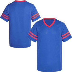 Adult Men's Football Jersey V-neck Short Sleeve Moisture Wicking Fabric Custom Logo Embroidery Breathable Quick Dry - Product Image 1