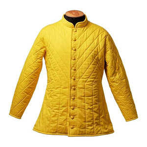 Medieval Gambeson Cotton Padded Coat Yellow Reenactment LARP Costume Knight Wearing Aketon Doublet Protective Padded Coat - Product Image 1