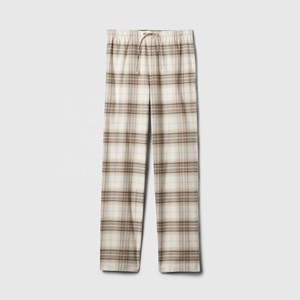 100% Cotton Women's <b>Flannel</b> <b>Pajamas</b> Midnight Breathable Light Color Plaid Print Sleepwear Plus Size Adjustable Drawstring Side - Product Image 1