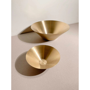 Bol à salade classique en acier inoxydable doré et argenté, plat de service luxueux en métal pour salade et chocolat, non toxique, compatible lave-vaisselle - Product Image 2