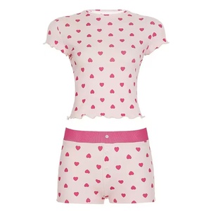 Conjunto de Ropa Casual de Verano para Mujer, Conjunto de Dos Piezas con Pantalones Cortos, Conjunto Deportivo con Mangas Cortas y Coloridas - Product Image 1
