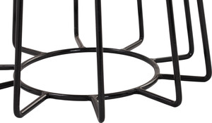 Round Contemporary Modern Design Tempered Glass Top Coffee <b>Table</b> with <b>Matt</b> Black Epoxy Legs for Living Room - Product Image 5