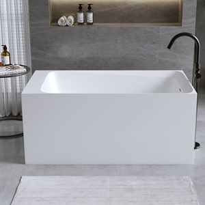 Vasca da Bagno Freestanding in Resina Bianca Opaca da 51FT, Superficie Solida, con Materiali di Qualità e Finitura Premium - Product Image 3