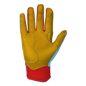 Guantes de Bateo de Cuero Azul con Ribete Rojo y Cierre de Velcro para Entrenamiento, Tallas XL XXL para Adultos Unisex, Ambidiestros, para Mano Izquierda/Derecha - Product Image 4