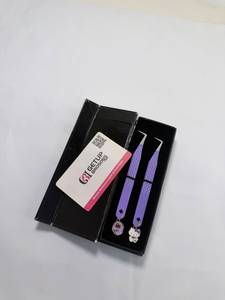 Pince à épiler GETUP BROSONS IMPEX GBI-EET-3290e4fns 90 Boot Purple Star pour extensions de cils, en acier inoxydable, à fibres lisses et de précision - Product Image 3