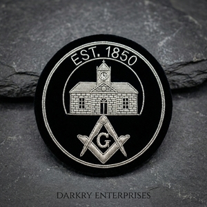 Handmade <b>Silver</b> Bullion Wire Steward Badge Masonic Regalia Cornucopia Red Velvet Blazer Patch Custom Embroidered Lodge <b>Crest</b> - Product Image 6