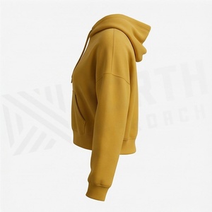 Women Casual Style Oversized <b>Drop</b> Shoulder Long Sleeve Custom Printed Logo Pullover Cropped Hoodie High Quality Sweatshirt - Product Image 3