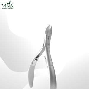 Vina VNC-05 Cuticle Nipper Professional Stainless Steel Grey Matte Finish Double Spring Short Curved Handle <b>Nail</b> <b>Tool</b> - Product Image 3