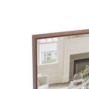 Oversized 60*36 <b>Rectangle</b> Modern Bathroom <b>Wall</b> <b>Mirror</b> with Walnut Frame Decorative Large <b>Mirror</b> for Living Room and Bedroom - Product Image 6