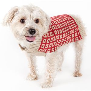 Butterscotch <b>Box</b> Weaved Heavy Cable Knitted Designer Dog Sweater with Turtle Neck Premium Pet <b>Clothes</b> - Product Image 1