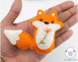 Adornos de fieltro y lana con forma de zorro en miniatura para niños, colección de criaturas del bosque, guirnalda de animales de fieltro - Product Image 4