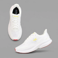 Chaussures de course basses blanches pour hommes, respirantes, à lacets, légères et amorties, pour l'entraînement et le fitness