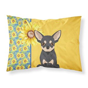 Girasoles de verano Crema negra Chihuahua Funda De Almohada estándar Ligero Super suave Fácil cuidado Cojines decorativos - Product Image 1