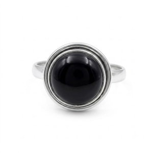 Wholesale 925 Sterling Silver Black Onyx <b>Ring</b> Natural Round Gemstone Handmade <b>Statement</b> <b>Ring</b> Elegant Fine Jewelry - Product Image 1