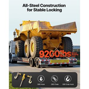 Tendicatena a cricchetto G80 da 3/8 pollici x 20 piedi, capacità di carico 9200 libbre, set di tendicatene a cricchetto per ancoraggio - Product Image 2