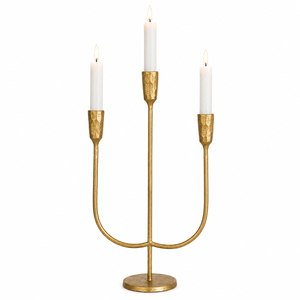 <b>Hammered</b> Gold 5 Arm Candelabra Tall Metal Candle Stand Vintage Aluminum Candle <b>Holder</b> for Luxury Wedding Table Centerpiece - Product Image 2