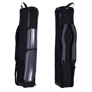 Sac de sport en nylon noir avec poches zippées et poignée de transport, capacité 50-70L - Product Image 1