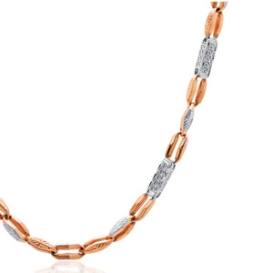 Cadena de oro rosa de 18 quilates para hombre, collar de oro real regular, elegante, de eslabones sólidos, joyería fina, clásica, de lujo. - Product Image 3