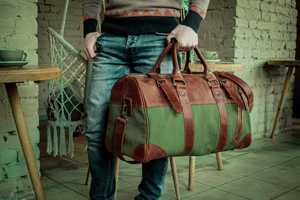 Wholesale <b>Mens</b> Canvas Leather Duffel <b>Bag</b> Heavy Duty Waterproof Travel Weekend <b>Bag</b> <b>Overnight</b> Holdall LCDB-0014B - Product Image 6