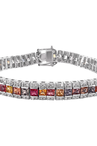 Bracelet en diamant et saphirs multicolores en argent sterling 92,5 KLSB-20219 - Product Image 4