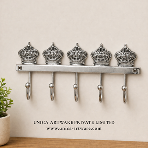 Royal Crown Design Metal <b>Wall</b> <b>Hook</b> Rack with 5 <b>Hooks</b> for Home Decor <b>Key</b> Holder Coat & Towel Hanger Available at Affordable Price - Product Image 1